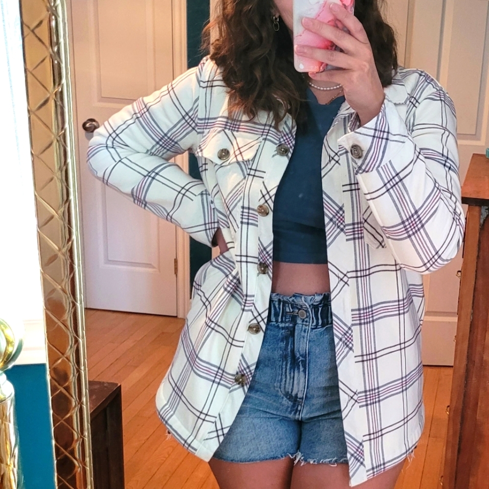 Woods Women's Evelyn Plaid Shacket Size Small